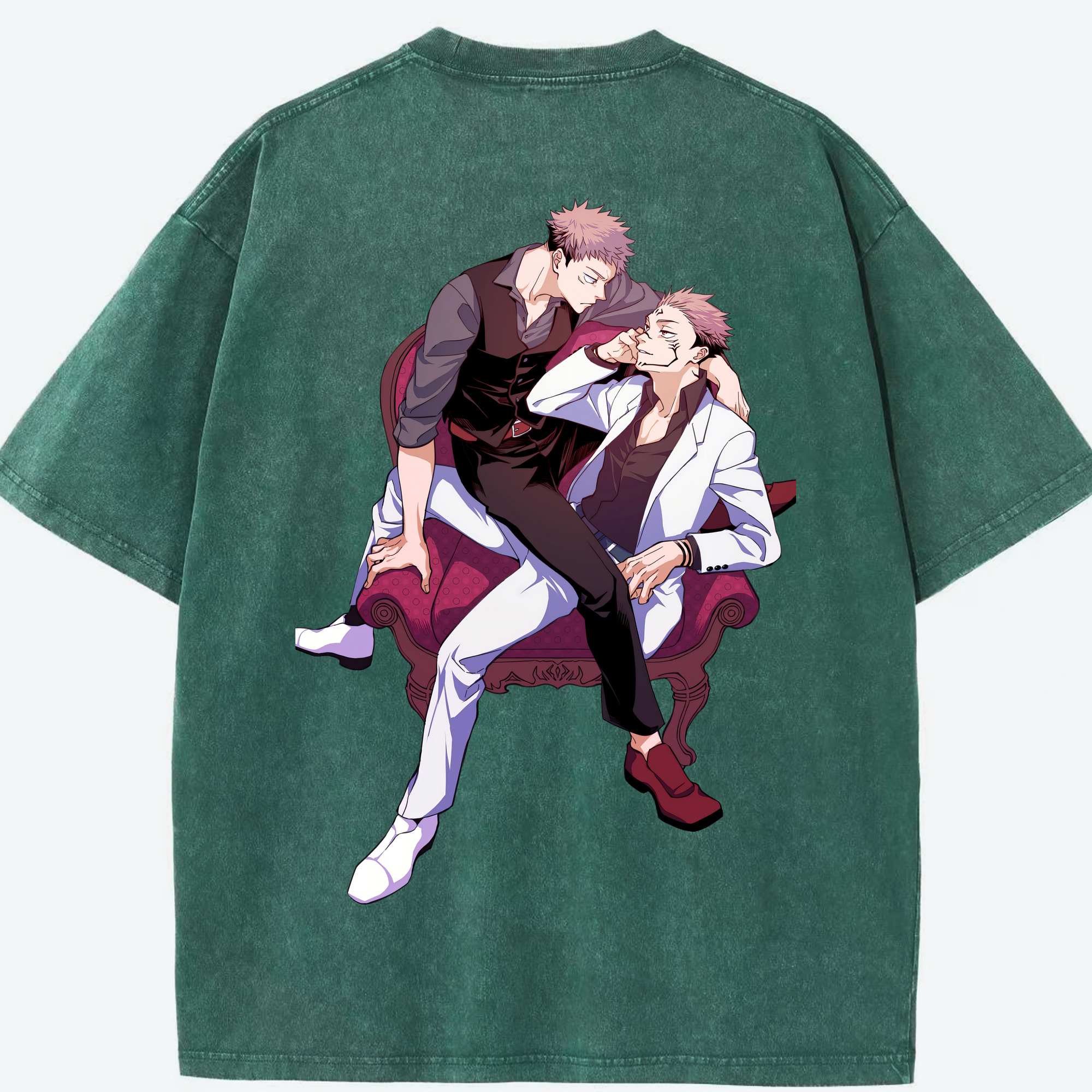 （画像用） 呪術廻戦 Jujutsu Kaisen 綿100% ヴィンテージ風 半袖Tシャツ（背面プリント）